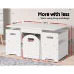 Keezi 3PCS Kids Table and Chairs Set Storage Toys Play Activity Desk - Image 5