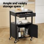 Artiss Kitchen Island Trolley Rolling Serving Cart Storage Drawer Cupboard 60cm - Image 5