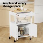 Artiss Kitchen Island Trolley Rolling Serving Cart Storage Drawer Cupboard 60cm - Image 5