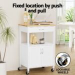 Artiss Kitchen Island Trolley Rolling Serving Cart Storage Drawer Cupboard 60cm - Image 7