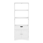 Artiss Bathroom Floor Storage Cabinet with 2 Drawers 3 Open Shelves 2 Doors White - Image 5