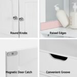 Artiss Bathroom Floor Storage Cabinet with 2 Drawers 3 Open Shelves 2 Doors White - Image 7