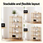 Artiss Bookshelf 5 Tiers Bookcase Display Shelves Wooden Storage Stand Rack Pine - Image 6