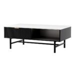 Artiss Coffee Table Drawer Storage Shelf Black - Image 7
