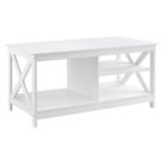 Artiss Coffee Table Storage Shelf White