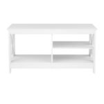 Artiss Coffee Table Storage Shelf White - Image 3