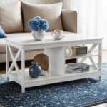 Artiss Coffee Table Storage Shelf White - Image 7