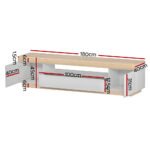 Artiss TV Cabinet Entertainment Unit Stand 180CM White Wood - Image 4