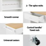 Artiss Kitchen Island Trolley Rolling Serving Cart - Image 8