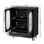 Artiss Buffet Sideboard Double Doors - Black - Image 4