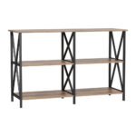 Artiss Console Table 120CM 3-tier Walnut Xiah - Image 3