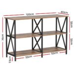 Artiss Console Table 120CM 3-tier Walnut Xiah - Image 4