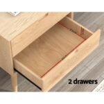 Artiss Bedside Table Drawers Side End Table Storage Cabinet Nightstand Oak GINO - Image 4