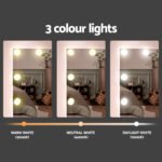 Artiss Dressing Table Set Stool 10 Led Bulbs White Debbie - Image 6