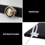 Artiss 5-Tier Display Cabinet Storage Bookshelf Clear Shelf Black - Image 7