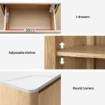 Artiss Buffet Sideboard Marble Style Tabletop - Pine - Image 6