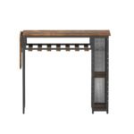 Artiss Industrial Bar Table with Wine Rack Built-in Cup Holder Extendable 140cm - Image 4