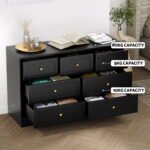 Artiss 7 Chest of Drawers Dresser Table Black - Image 8