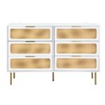 Artiss Chest of 6 Drawers Lowboy Cabinet White - Image 4