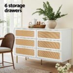 Artiss Chest of 6 Drawers Lowboy Cabinet White - Image 5