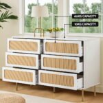 Artiss Chest of 6 Drawers Lowboy Cabinet White - Image 7