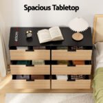 Artiss 6 Chest of Drawers Dresser Table Black&Pine - Image 6