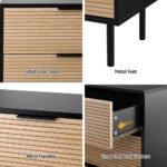 Artiss 6 Chest of Drawers Dresser Table Black&Pine - Image 7