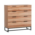 Artiss 4 Chest of Drawers Cabinet Dresser Table Tallboy Storage Bedroom Rust Oak - Image 3