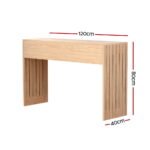 Artiss Console Table Hallway Fluted 120CM Pine - Image 4