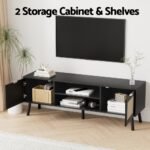 Artiss TV Unit 150cm Storage Cabinet Black - Image 6
