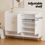 Artiss Shoe Rack Cabinet 5 Tiers 30 Pairs White - Image 6