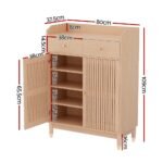 Artiss Shoe Rack Cabinet 4-Tier 16 Pairs Pine - Image 4