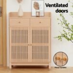 Artiss Shoe Rack Cabinet 4-Tier 16 Pairs Pine - Image 6