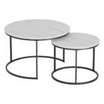 Artiss Nesting Coffee Table Set of 2 Marble Effect