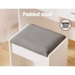 Artiss Dressing Table Set Stool 10 LED Bulbs White Dale - Image 6
