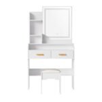 Artiss Dressing Table Set Stool Led White Doria - Image 5