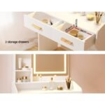 Artiss Dressing Table Set Stool Led White Doria - Image 7