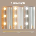 Artiss Dressing Table Set Stool 10 Led Bulbs Wood - Image 5