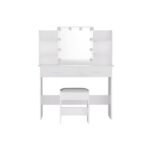 Artiss Dressing Table Set Stool 10 Led Bulbs White Dulcea - Image 3