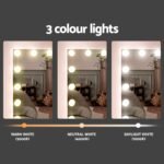 Artiss Dressing Table Set Stool 15 Led Bulbs White Darcy - Image 6