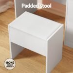 Artiss Dressing Table Set Stool 15 Led Bulbs White Darcy - Image 8
