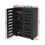 Artiss Shoe Rack Storage Cabinet 20 Pairs 5-tier Black Alster - Image 2