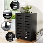 Artiss Shoe Rack Storage Cabinet 20 Pairs 5-tier Black Alster - Image 5