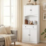 Artiss Buffet Sideboard Cabinet Cupboard Pantry Storage Shelves Hutch White - Image 8