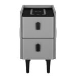 Artiss Smart Bedside Table 2 Drawers with Wireless Charging Ports LED Grey AIDA - Image 3