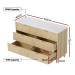 Artiss 6 Chest of Drawers Dresser Table Pine - Image 3