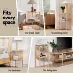 Artiss Coffee Table 2-Tier Round Wood - Image 6