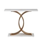 Artiss Console Table Marble Effect White&Gold - Image 4