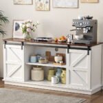 Artiss Buffet Sideboard Storage Cabinet Kitchen Cupboard Sliding Doors White - Image 8