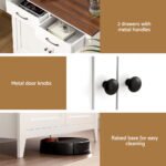 Artiss Buffet Sideboard Storage Cabinet Kitchen Cupboard Hallway 2 Drawers White - Image 7